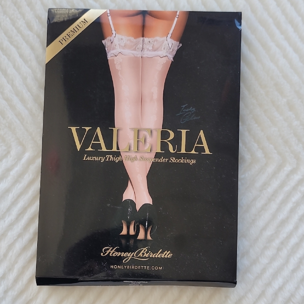 Honey Birdette Vareria Ivory Glow In The Dark Stockings New Never Opened